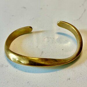 Vintage Solid Brass Cuff Bracelet Size Small